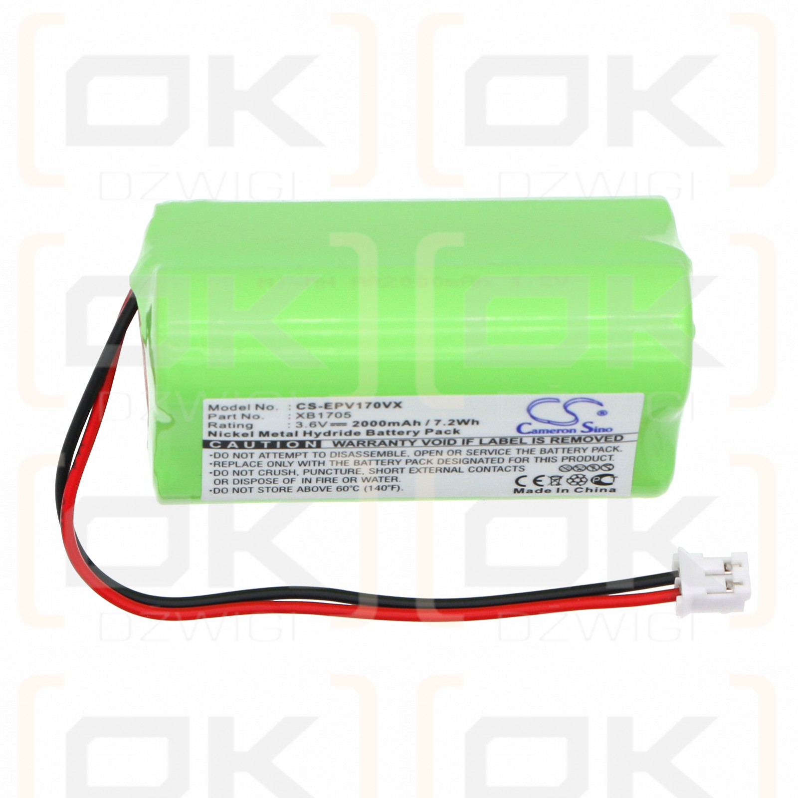 Euro Pro Shark V1705i / XB1705 2000mAh Ni-MH 3.6V (Cameron Sino)