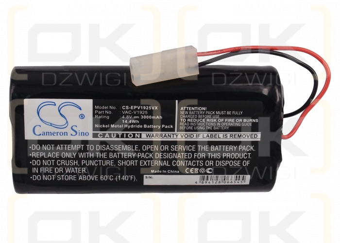 Euro Pro Shark XBV1925 / VAC-V1925 3000mAh Ni-MH 4.8V (Cameron Sino)