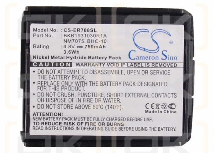 Batería de repuesto para Sony Ericsson X588 / BKB1931022R2A 750 mAh Ni-MH 4.8 V (Cameron Sino)