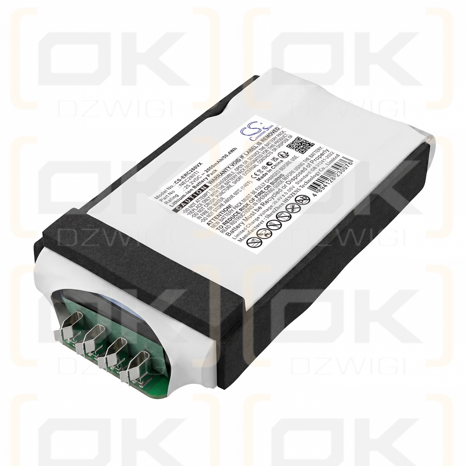 Ersatzakku für Eureka NEC285GR / NEC280TI 2000mAh Li-Ion 25,2V (Cameron Sino)