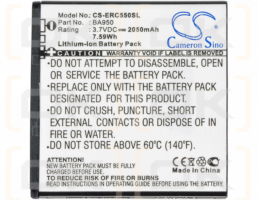 Sony BSP60 / BA950 2050mAh Li-ion 3.7V (Cameron Sino)