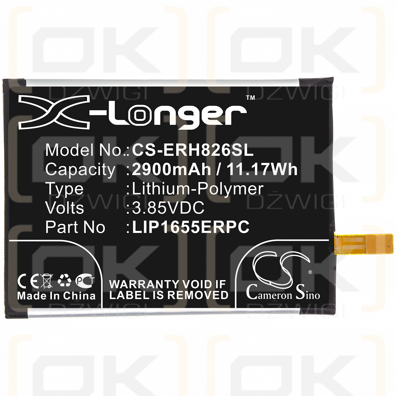 Sony H8266 / LIP1655ERPC 2900mAh Li-Polímero 3.85V (Cameron Sino)