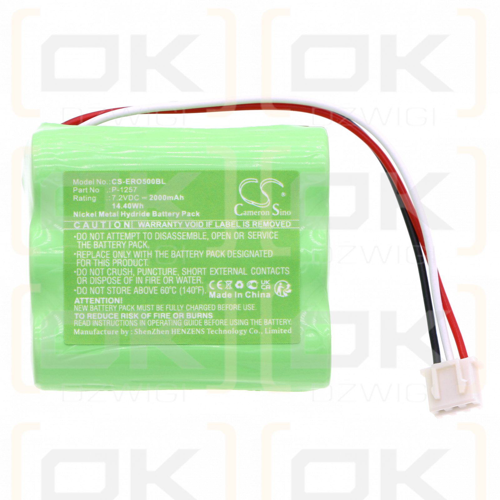 EURO-500 Handy Cache Register / P-1257 2000 mAh Ni-MH 7,2 V (Cameron Sino)