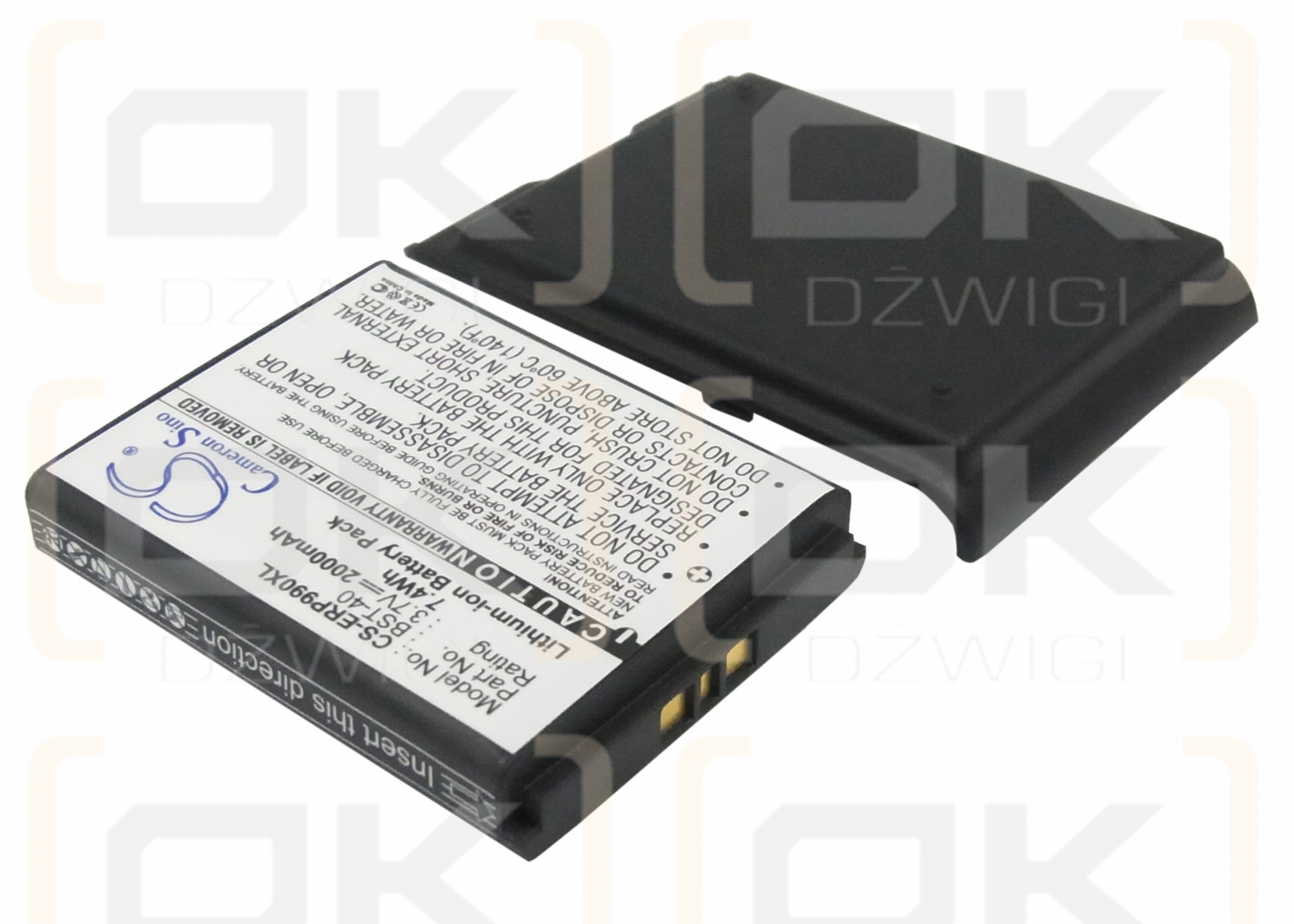 Batería de repuesto para Sony Ericsson P1i / BST-40, 2200 mAh, iones de litio, 3,7 V (Cameron Sino)