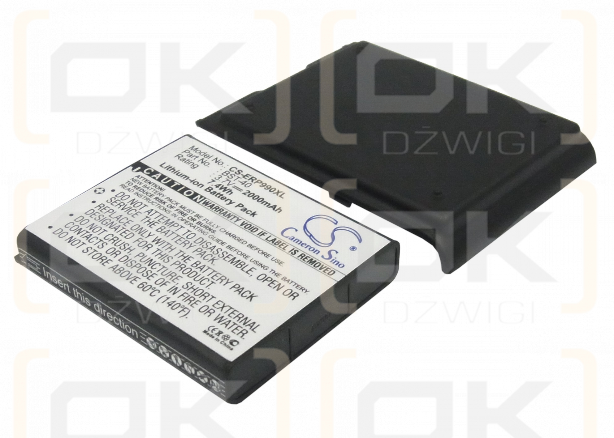 Batería de repuesto para Sony Ericsson P1i / BST-40, 2200 mAh, iones de litio, 3,7 V (Cameron Sino)