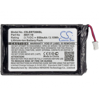 Batería de repuesto para Sony Ericsson T206 / BST-19, 850 mAh, iones de litio, 3,7 V (Cameron Sino)