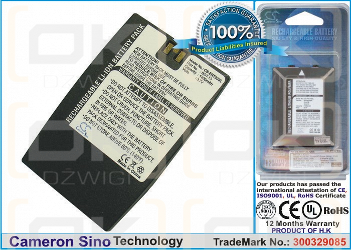 Batería de repuesto para Sony Ericsson T20s / BST-13, 1400 mAh, iones de litio, 3,7 V (Cameron Sino)
