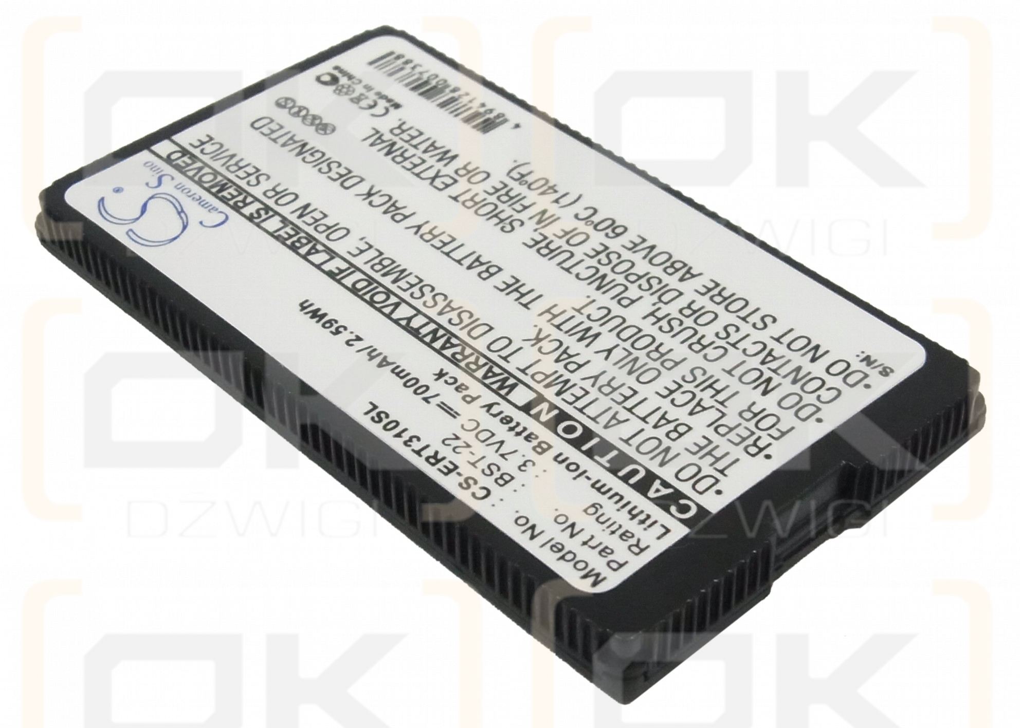 Batería de repuesto para Sony Ericsson T310 / BST-22, 700 mAh, iones de litio, 3,7 V (Cameron Sino)