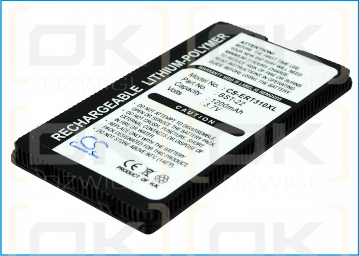 Batería de repuesto para Sony Ericsson T310 / BST-22, 1200 mAh, iones de litio, 3,7 V (Cameron Sino)