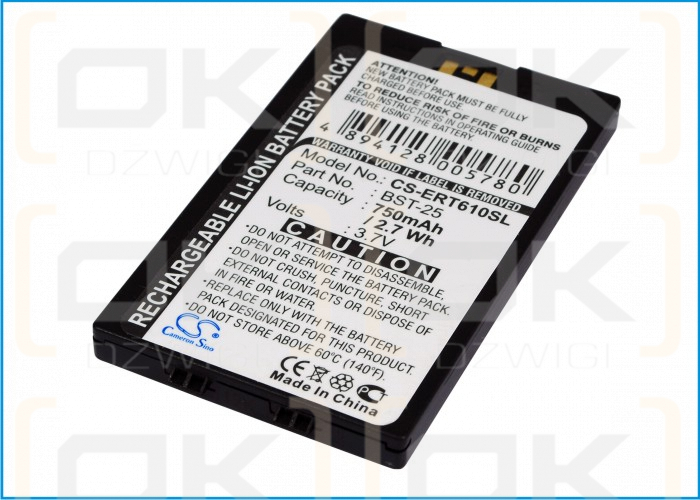 Batería de repuesto para Sony Ericsson T637 / BST-25, 700 mAh, iones de litio, 3,7 V (Cameron Sino)