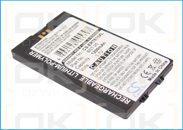Batería de repuesto para Sony Ericsson T637 / BST-25, 1200 mAh, polímero de litio, 3,7 V (Cameron Sino)
