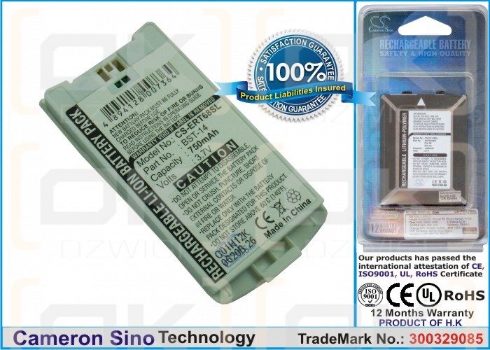 Batería de repuesto para Sony Ericsson C1002S / BST-14, 750 mAh, iones de litio, 3,7 V (Cameron Sino)