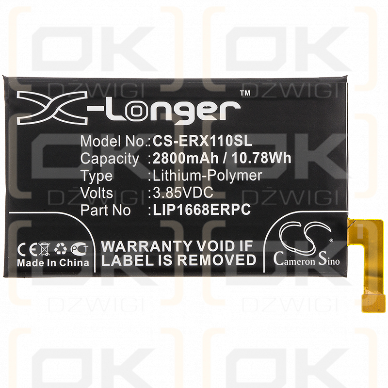 Sony I3113 / LIP1668ERPC 2800mAh Li-Polymer 3.85V (Cameron Sino)