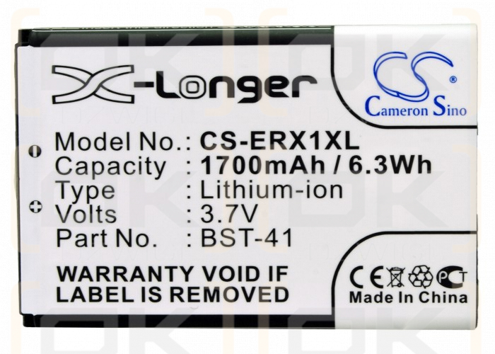 Replacement Battery for Sony Ericsson Xperia X2a / BST-41 1700 mAh Li-ion 3.7 V (Cameron Sino)