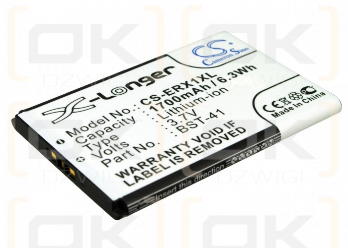 Replacement Battery for Sony Ericsson Xperia X2a / BST-41 1700 mAh Li-ion 3.7 V (Cameron Sino)