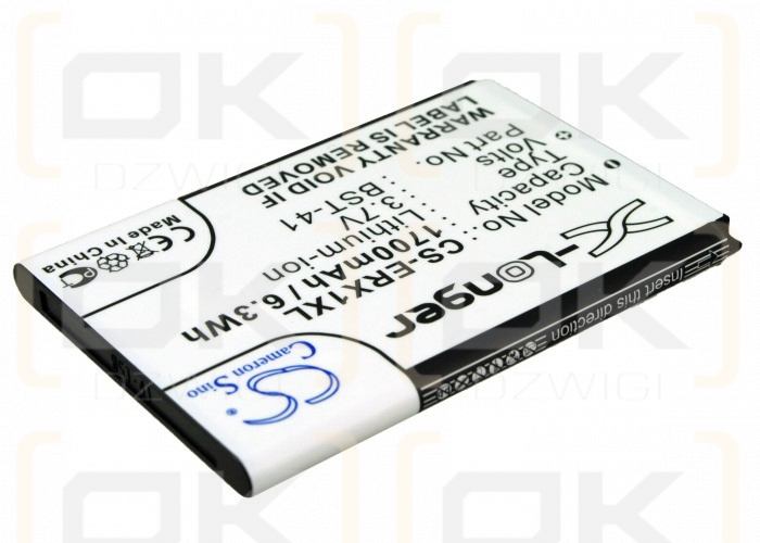 Replacement Battery for Sony Ericsson Xperia X2a / BST-41 1700 mAh Li-ion 3.7 V (Cameron Sino)