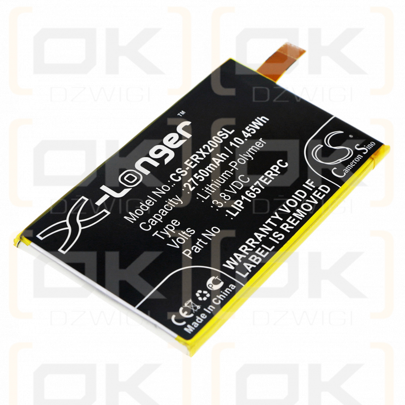 Sony H8314 / LIP1657ERPC 2750mAh Li-Polymer 3.8V (Cameron Sino)