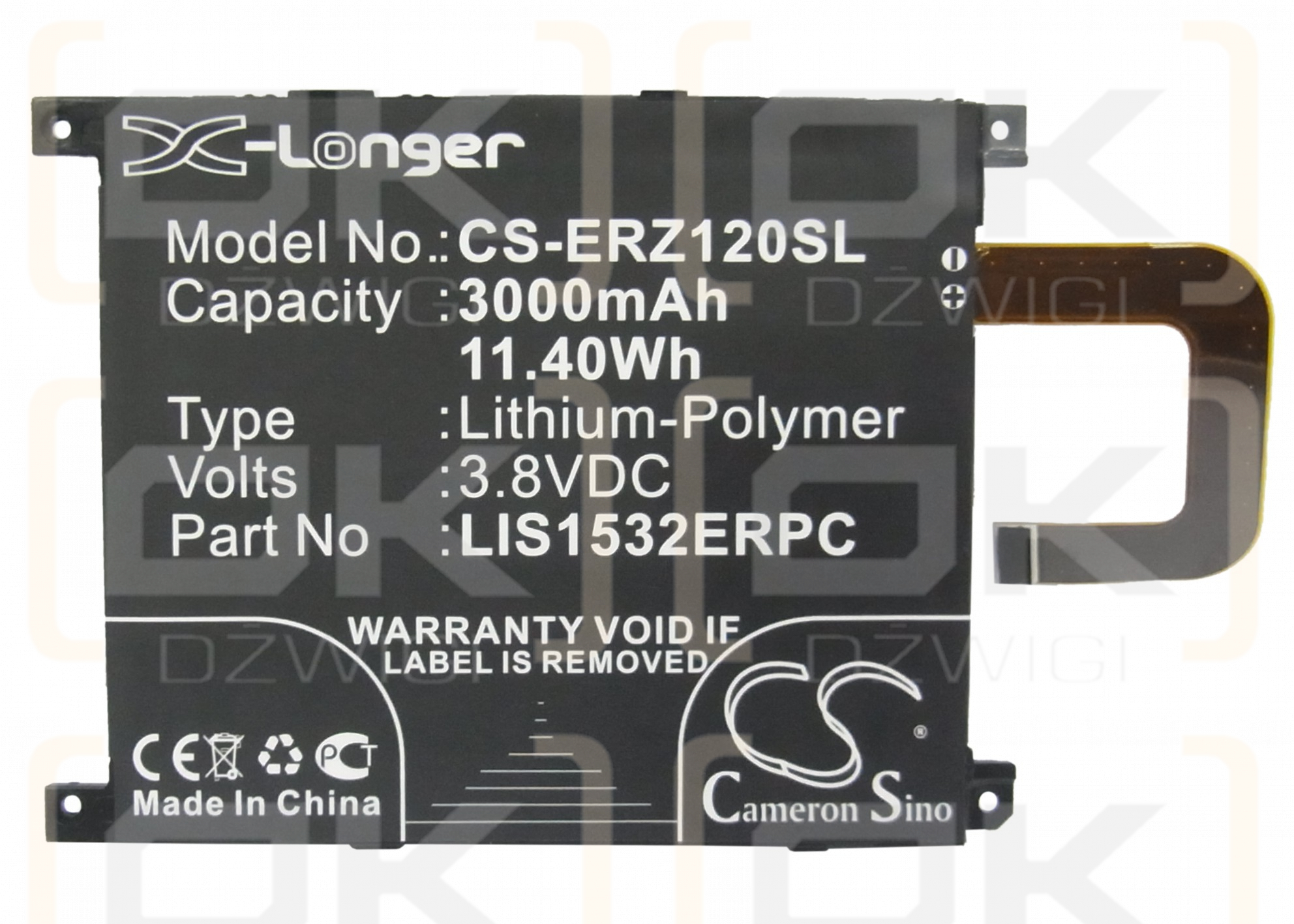 Sony Ericsson C6916 / LIS1532ERPC 3000mAh Li-Polymer 3.8V (Cameron Sino)