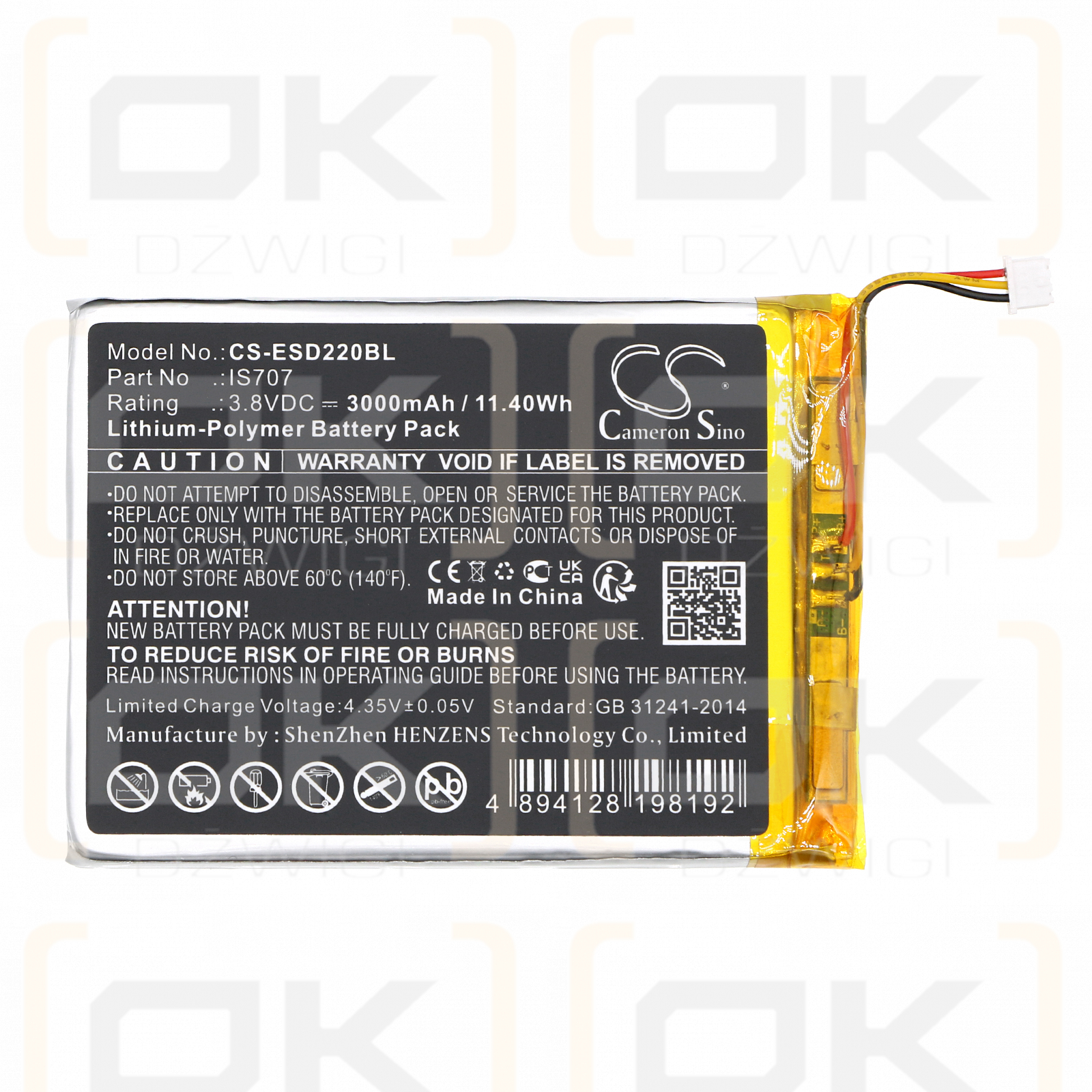 Eservice Smart D220 / IS707 3000 mAh Li-Polymer 3,8 V (Cameron Sino)