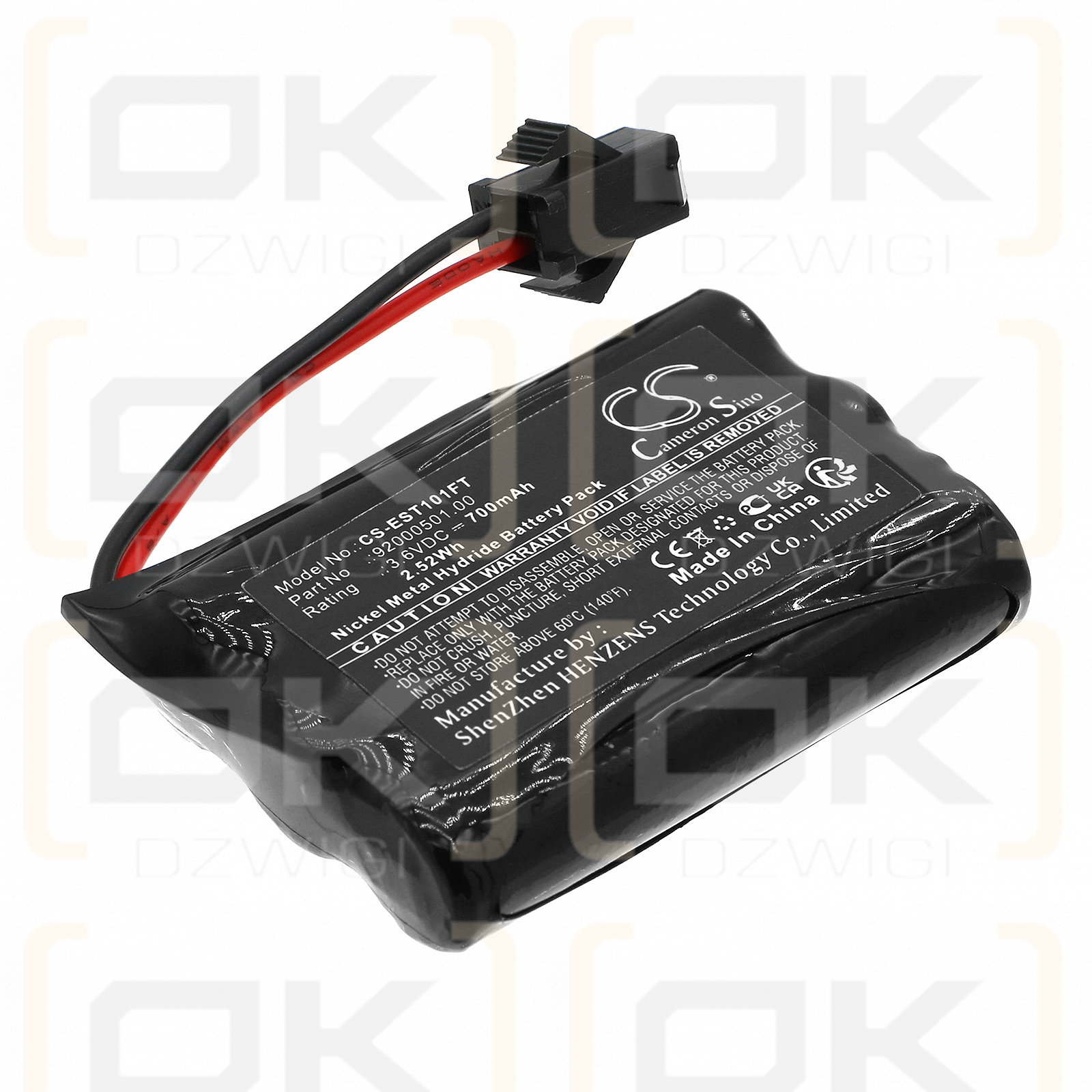 Esotec 901010 / 92000501.00 700mAh Ni-MH 3.6V (Cameron Sino)