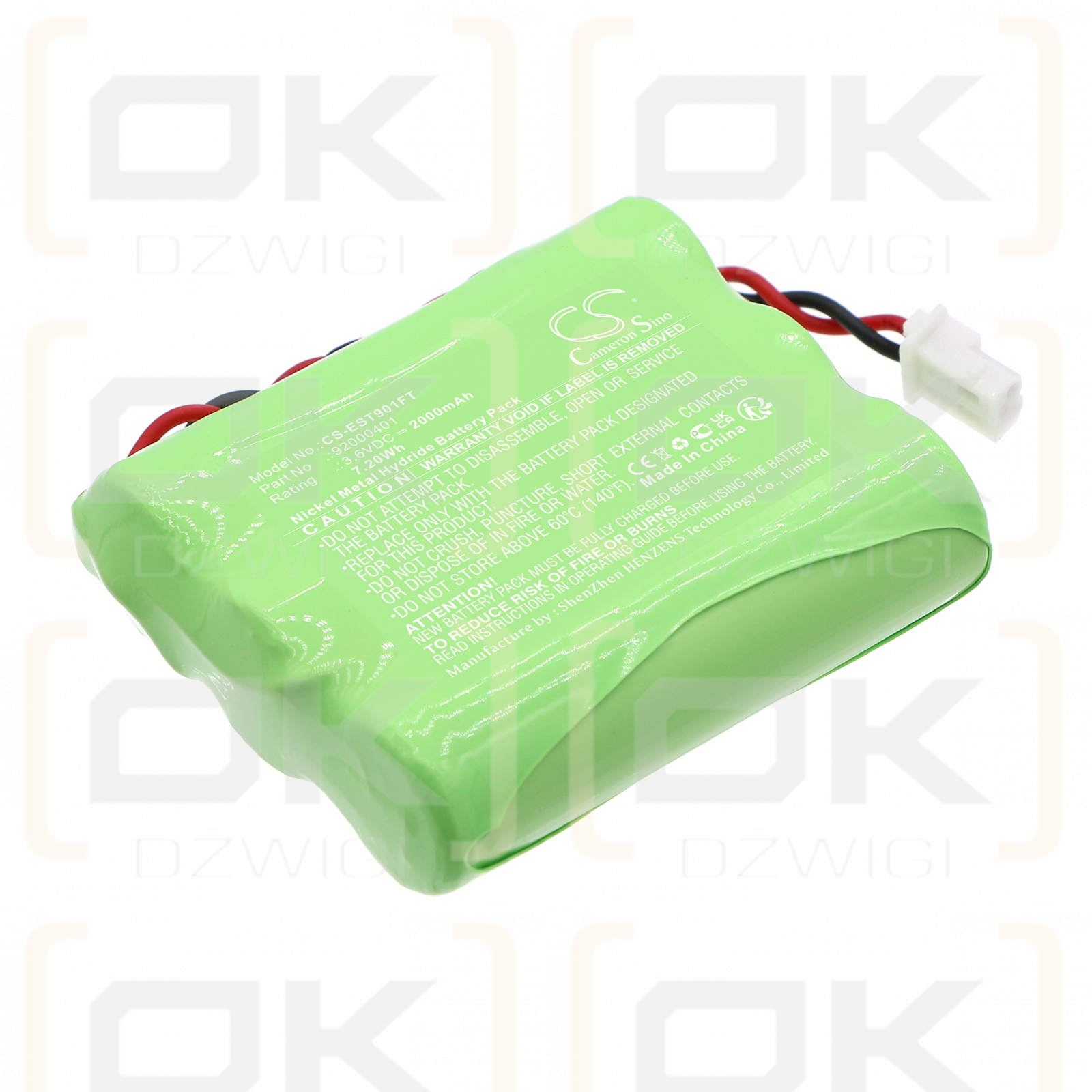 Esotec 101100 / 92000401 2000 mAh Ni-MH 3,6 V (Cameron Sino)