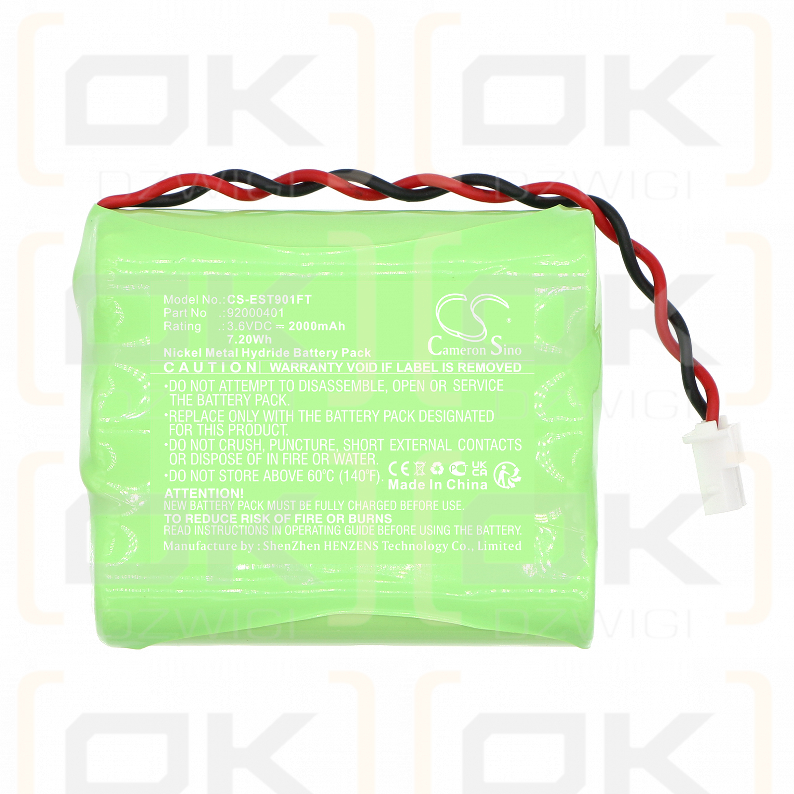 Esotec 101100 / 92000401 2000 mAh Ni-MH 3,6 V (Cameron Sino)