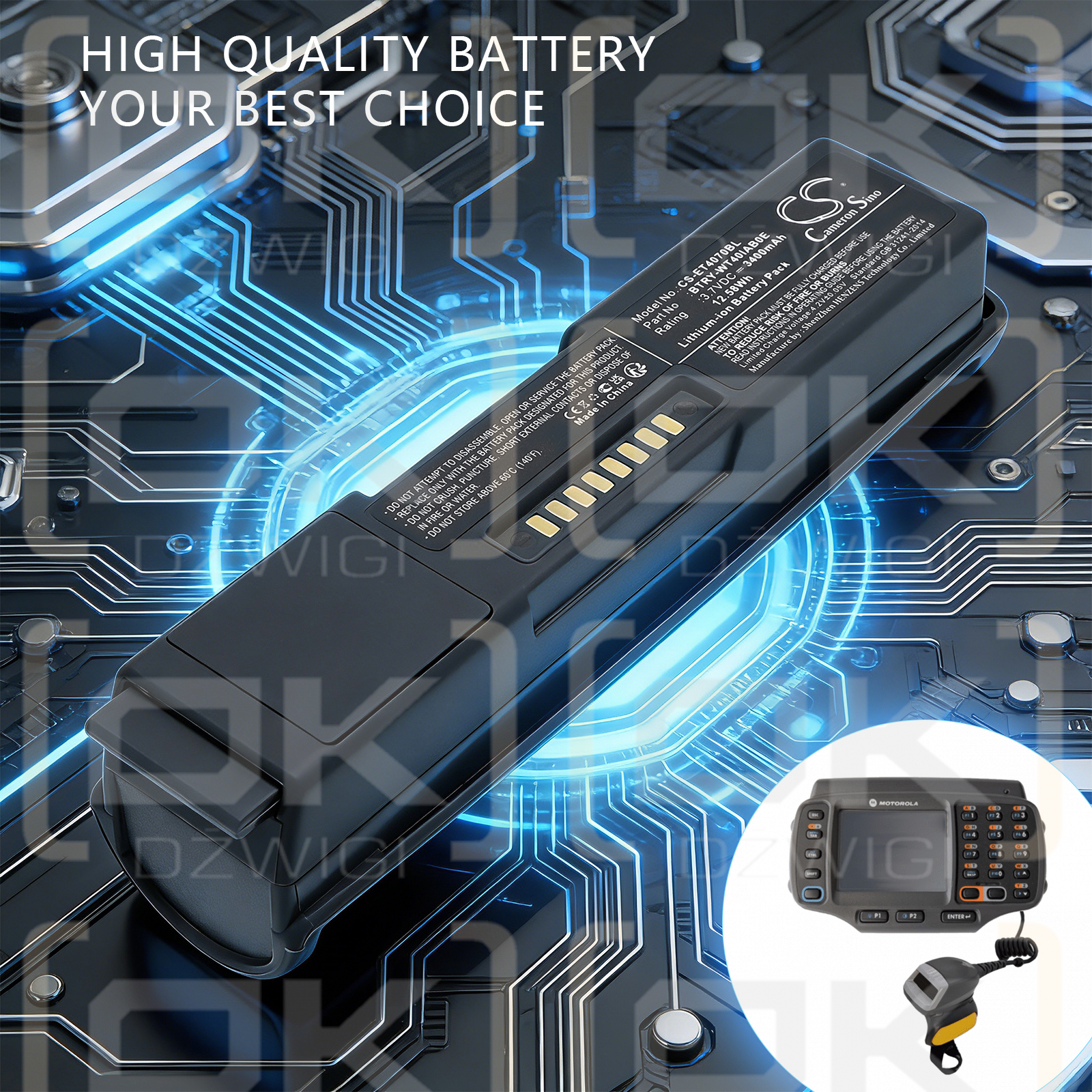 Referenz WT-4090OW / 55-000166-01 3400 mAh Li-Ionen 3,7 V (Cameron Sino)