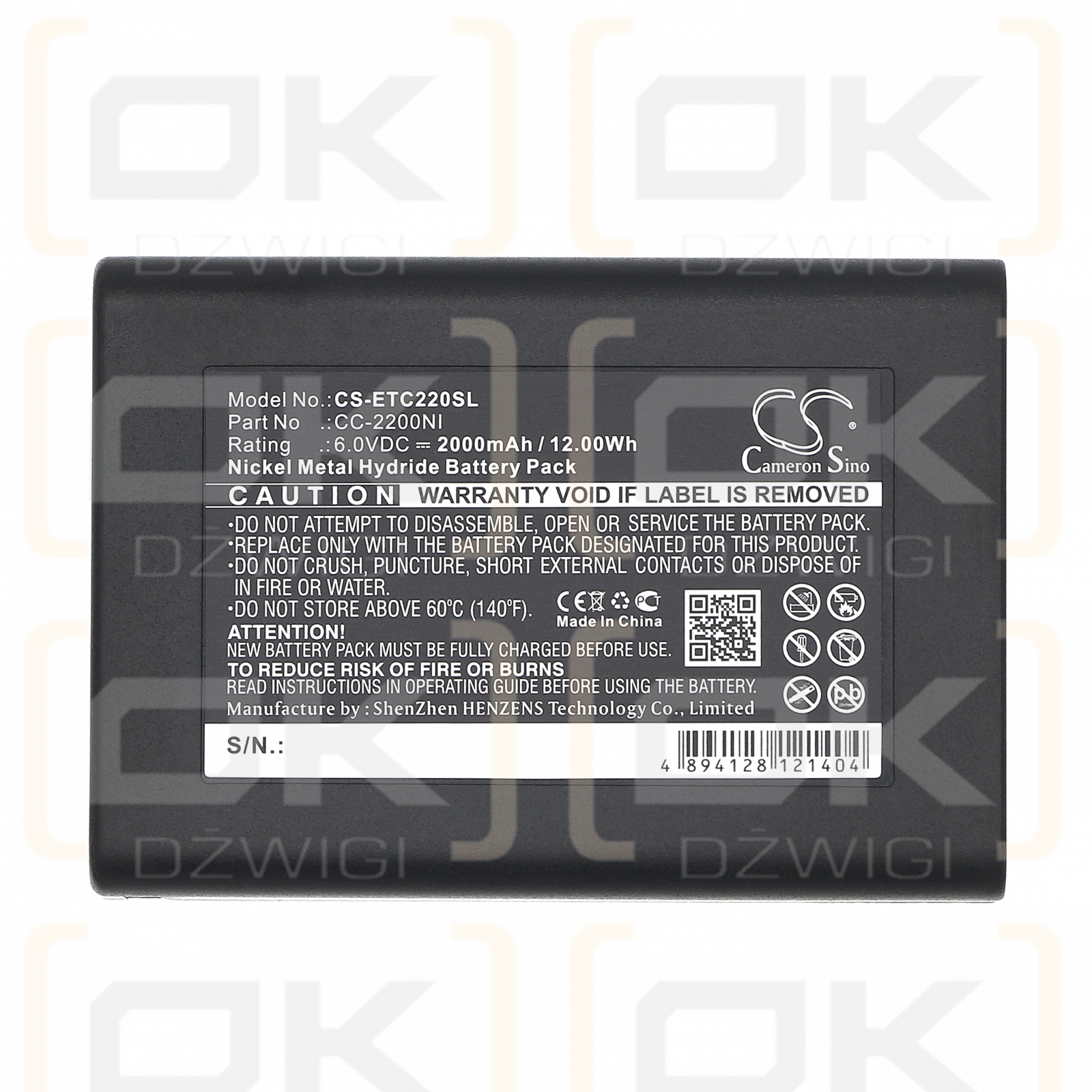 Estación base Eartec Comstar Com-Center / CC-2200NI 2000 mAh Ni-MH 6 V (Cameron Sino)