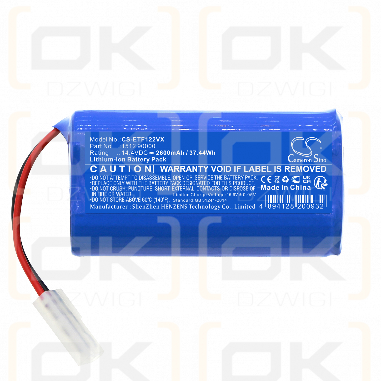 ETA 1512 90000/1512 90000 2600 mAh Li-ion 14,4 V (Cameron Sino)