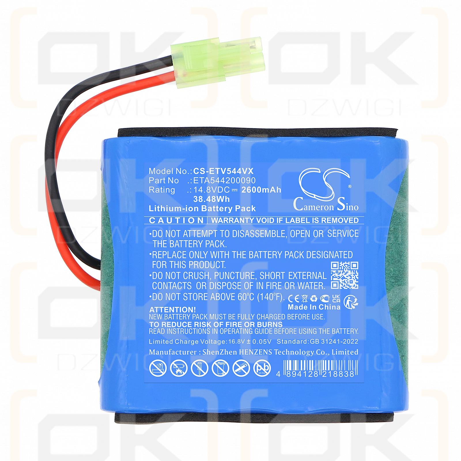 ETA 5442 Verto / ETA544200090 2600 mAh Li-Ion 14,8 V (Cameron Sino)