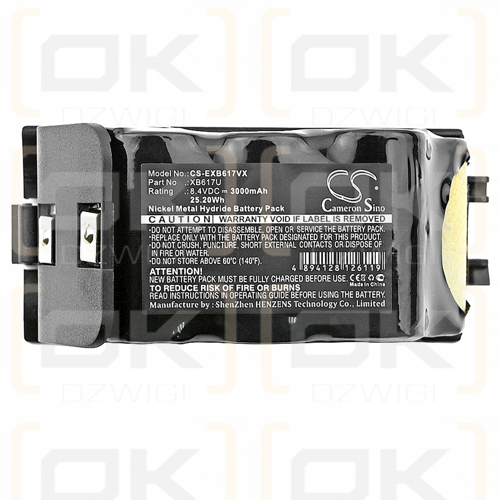 Euro Pro XB617U / XB617U 3000 mAh Ni-MH 8,4 V (Cameron Sino)