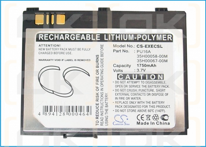Batería de repuesto para T-Mobile MDA Pro / PU16A 1750 mAh Li-Polymer 3.7 V (Cameron Sino)