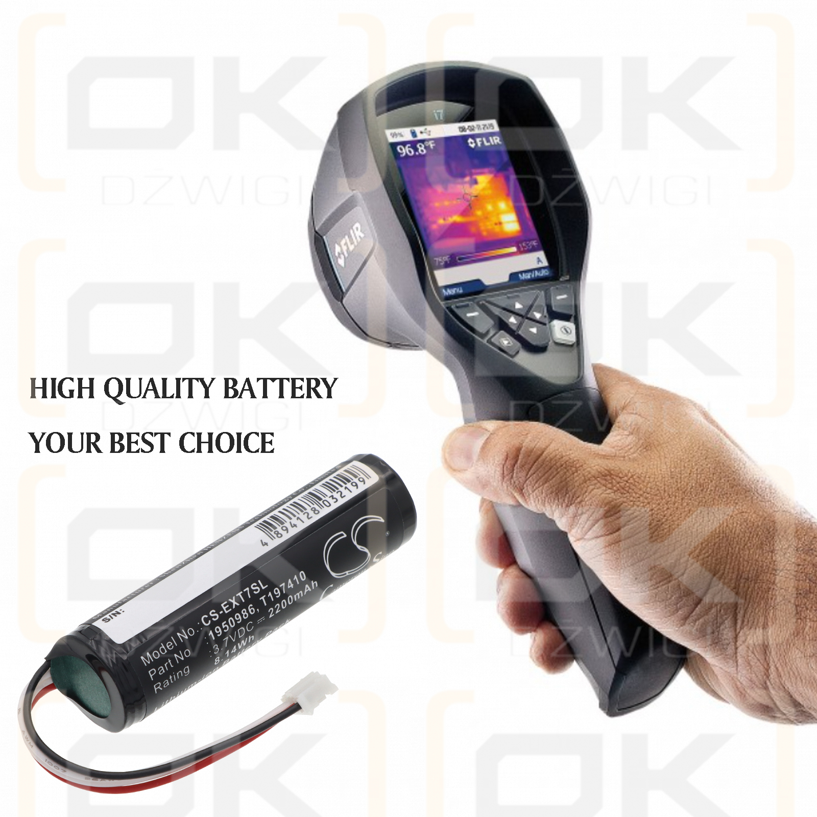 Extech Flir i7 / 1950986 2200mAh Li-ion 3.7V (Cameron Sino)