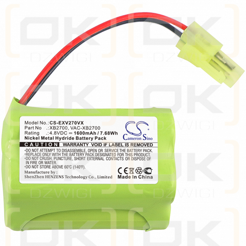 Euro Pro V2700Z / C-XB2700 1600mAh Ni-MH 4.8V (Cameron Sino)