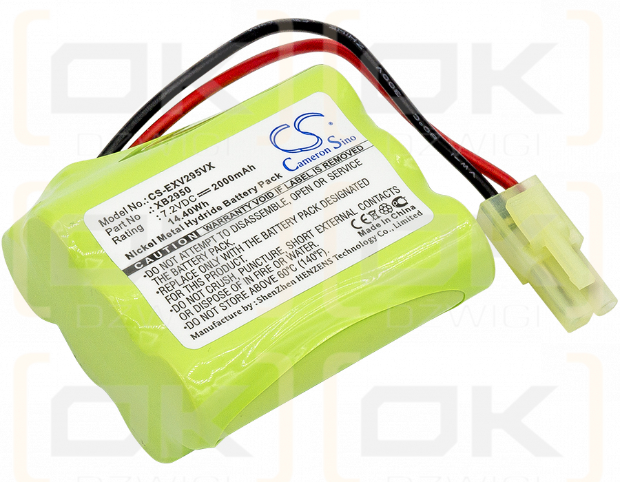 Euro Pro V2950A / XB2950 2000 mAh Ni-MH 7,2 V (Cameron Sino)