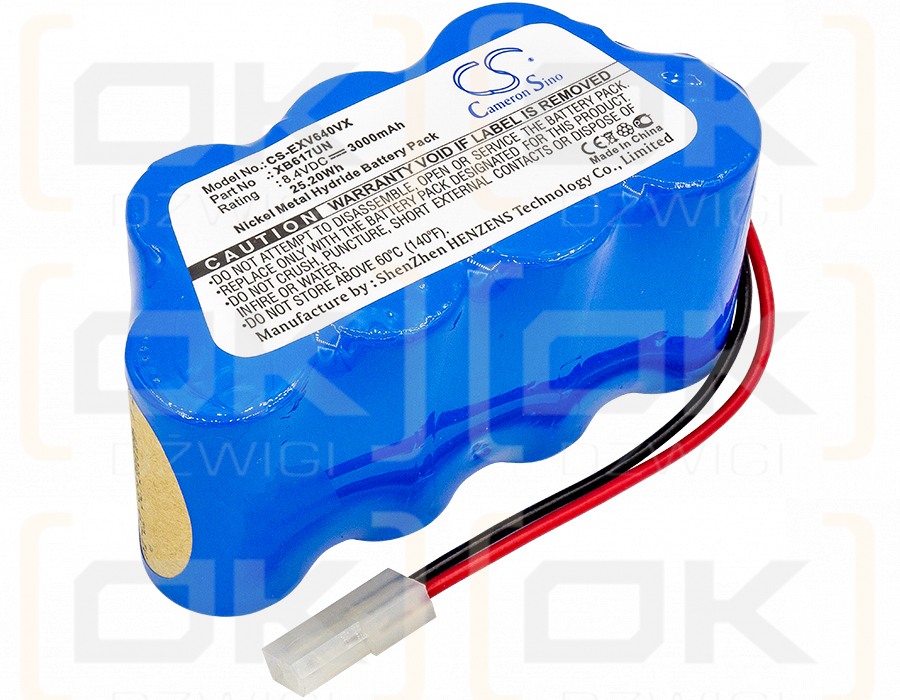 Euro Pro UV640 / XB617UN 3000 mAh Ni-MH 8,4 V (Cameron Sino)