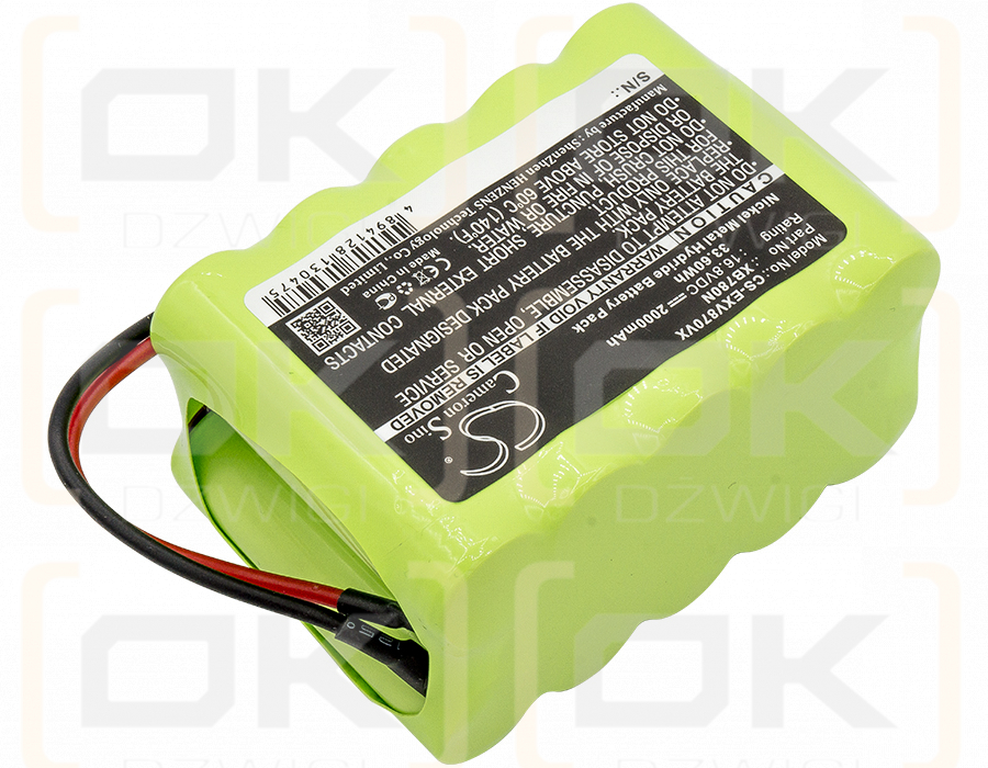 Euro Pro Shark SV780N / XB780N 2000mAh Ni-MH 16.8V (Cameron Sino)