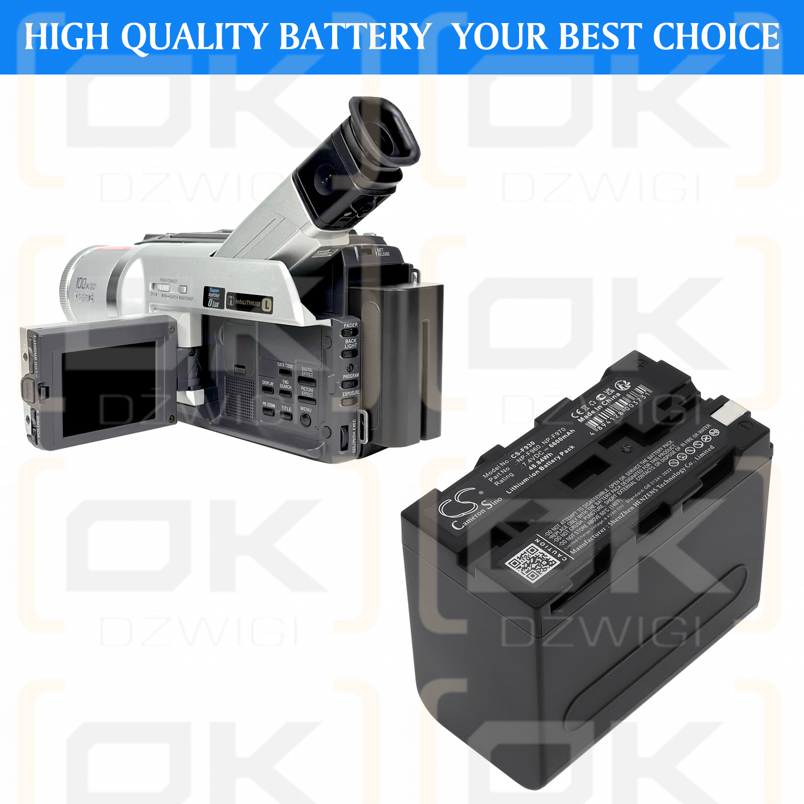 Sony HVR-M10N (видеомагнитофон) / NP-F960 6600 мАч литий-ионный аккумулятор 7,4 В (Cameron Sino)