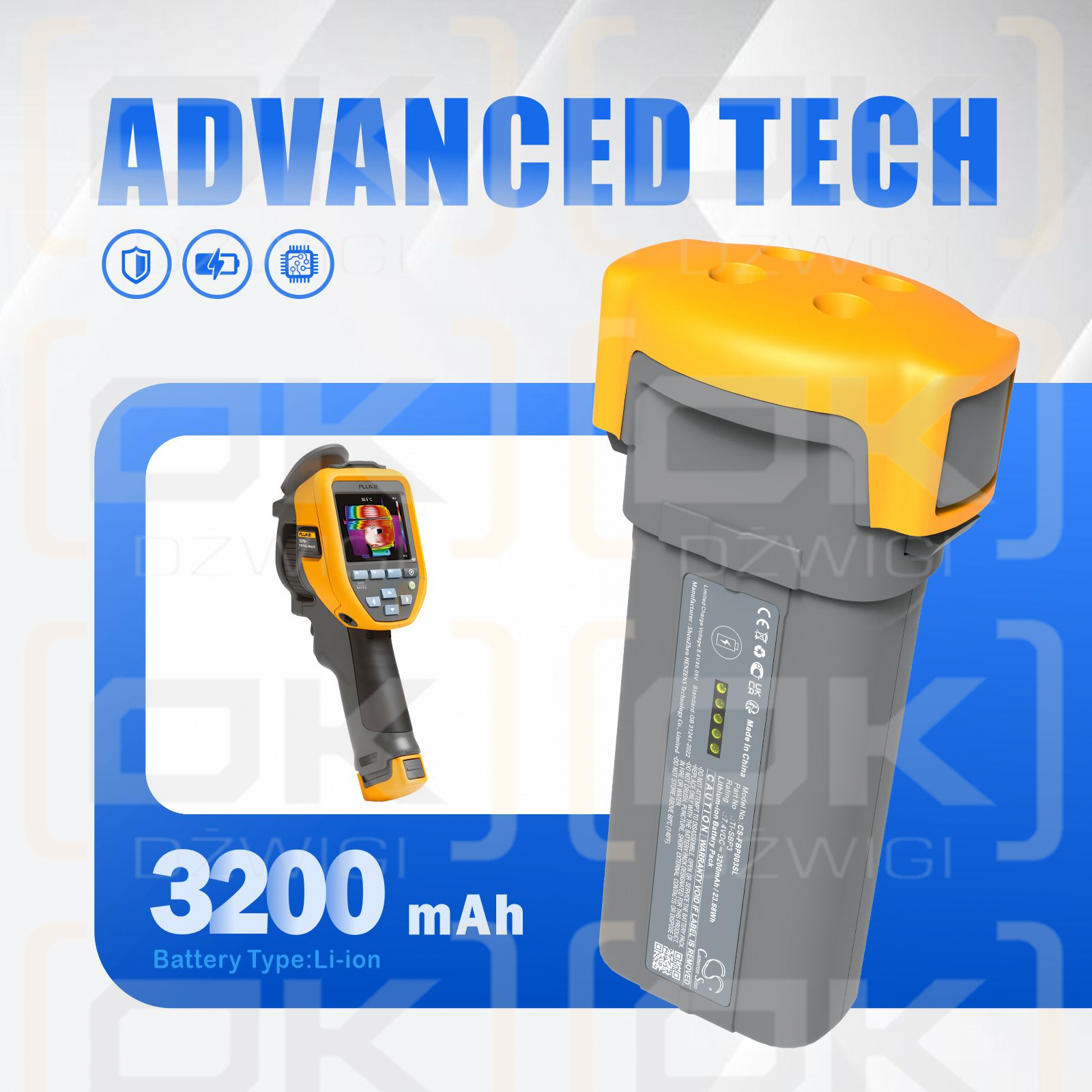 Fluke Ti27 Infrarotkameras / TI-SBP3 3200 mAh Li-Ion 7,4 V (Cameron Sino)