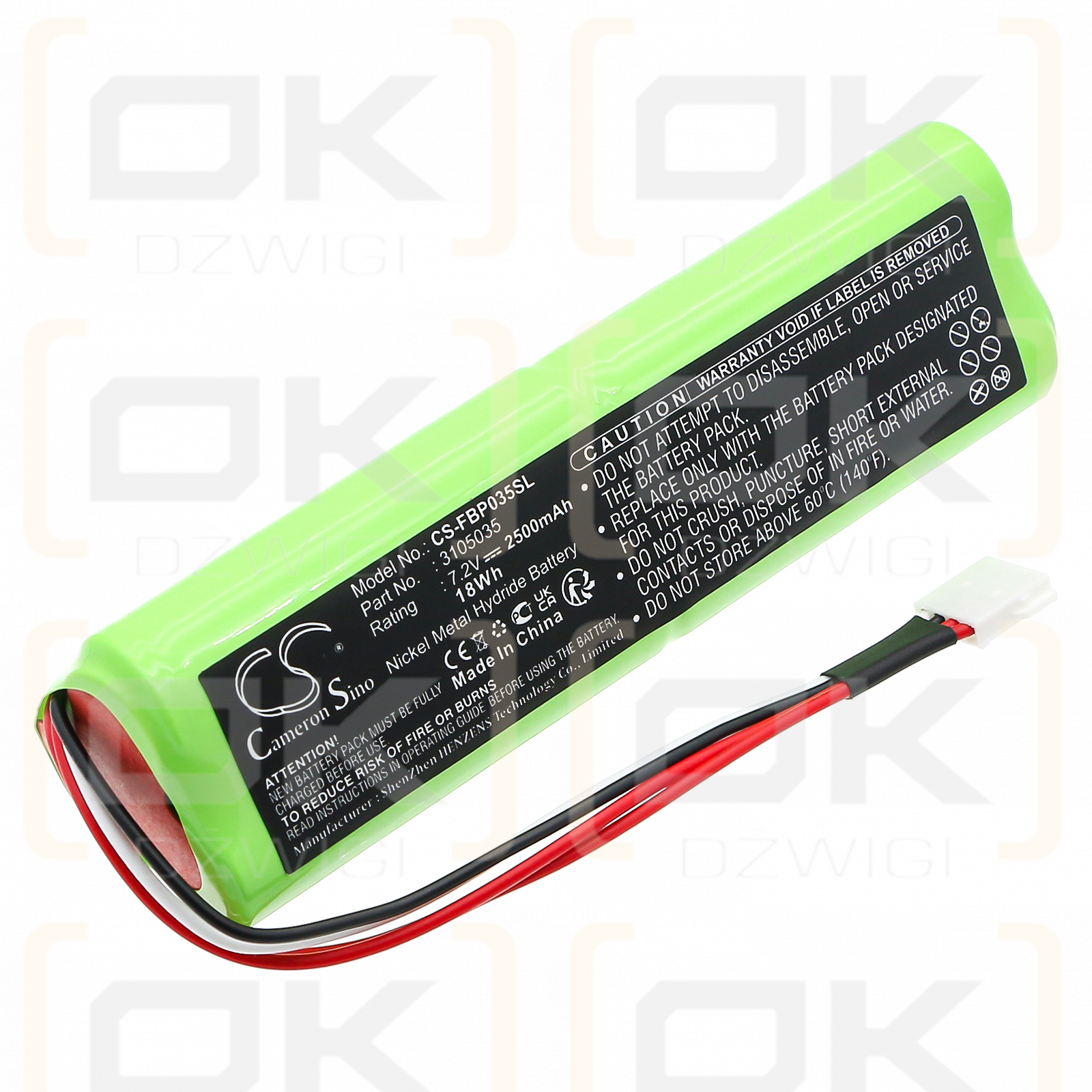 Fluke 7.2VDC 2500mAh Ni-MH Battery - Replacement for 3105035 (Cameron Sino)