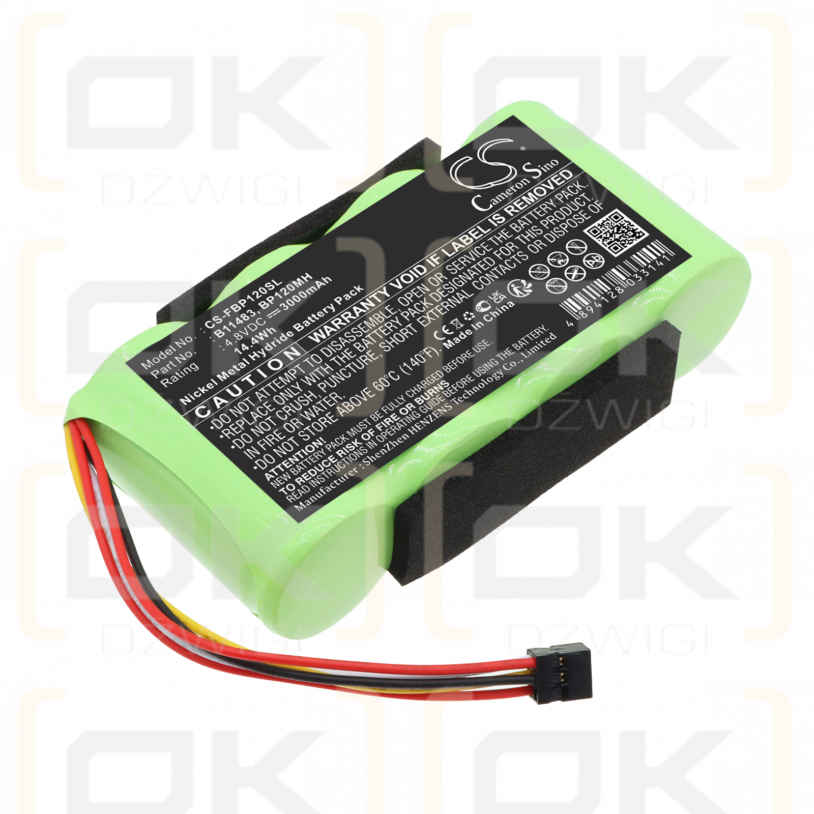 Сменная батарея для измерительного прибора Fluke Scope Meter BP124 / B11483 3000 мАч Ni-MH 4,8 В (Cameron Sino)