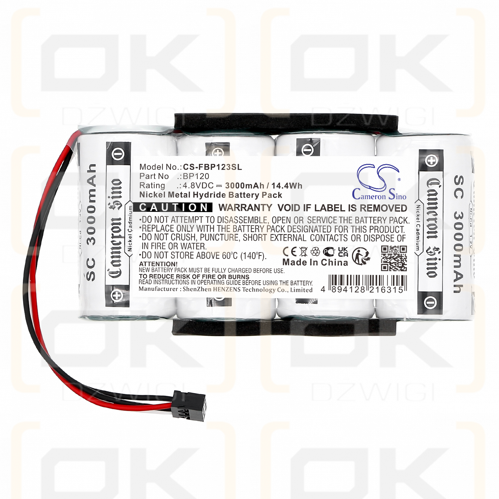 Fluke Scopemeter 120 (Firmware-Version 2.01 oder höher) / BP120 3000 mAh Ni-MH 4,8 V (Cameron Sino)