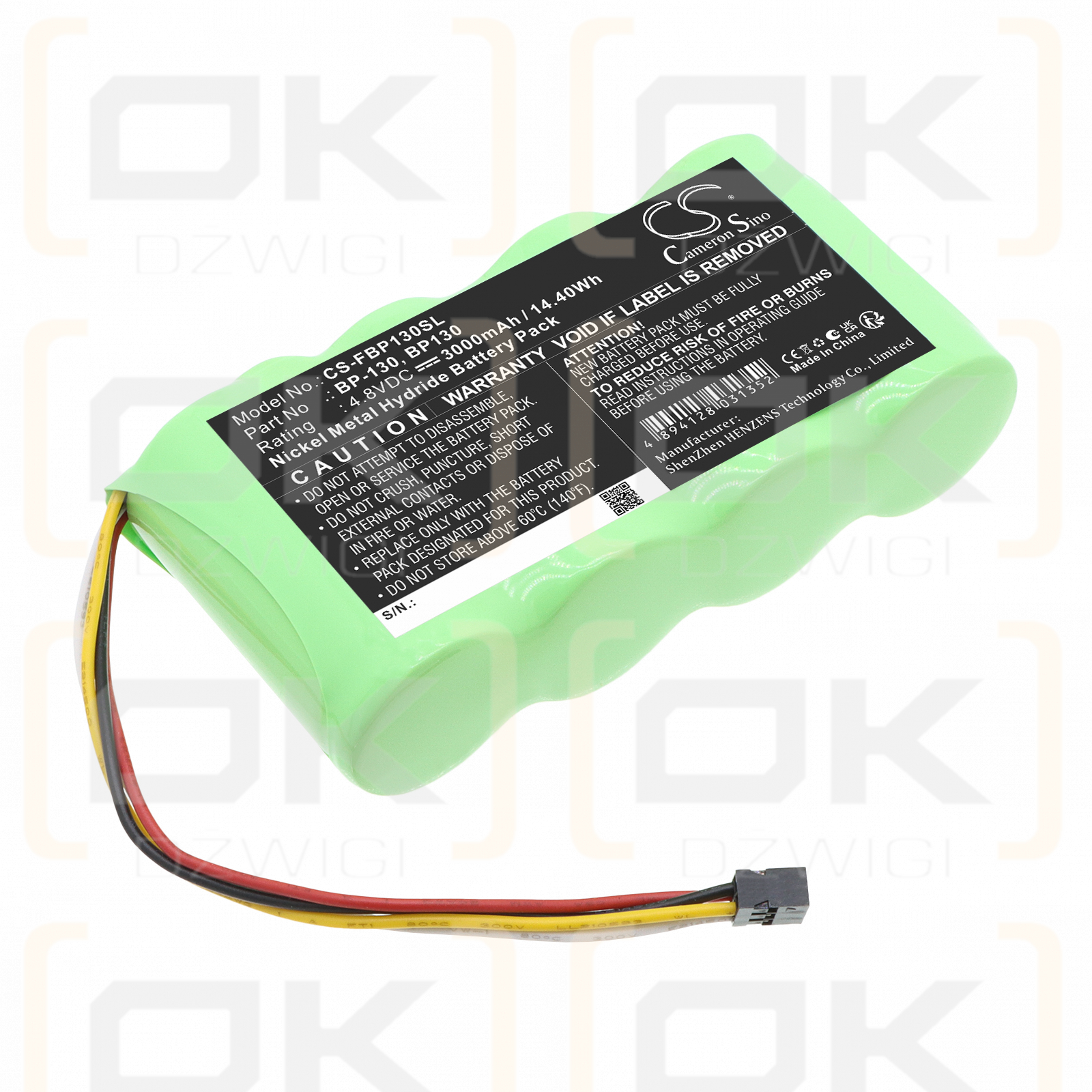Сменная батарея для прибора Fluke ScopeMeter 123S / BP130 3000 мАч Ni-MH 4,8 В (Cameron Sino)