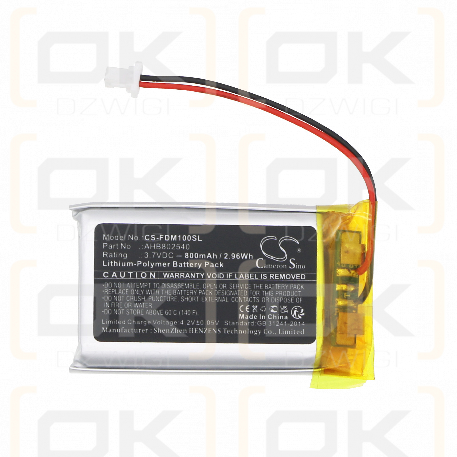 Fodsports M1S Pro / AHB802540 800 mAh Li-Polymer 3,7 V (Cameron Sino)