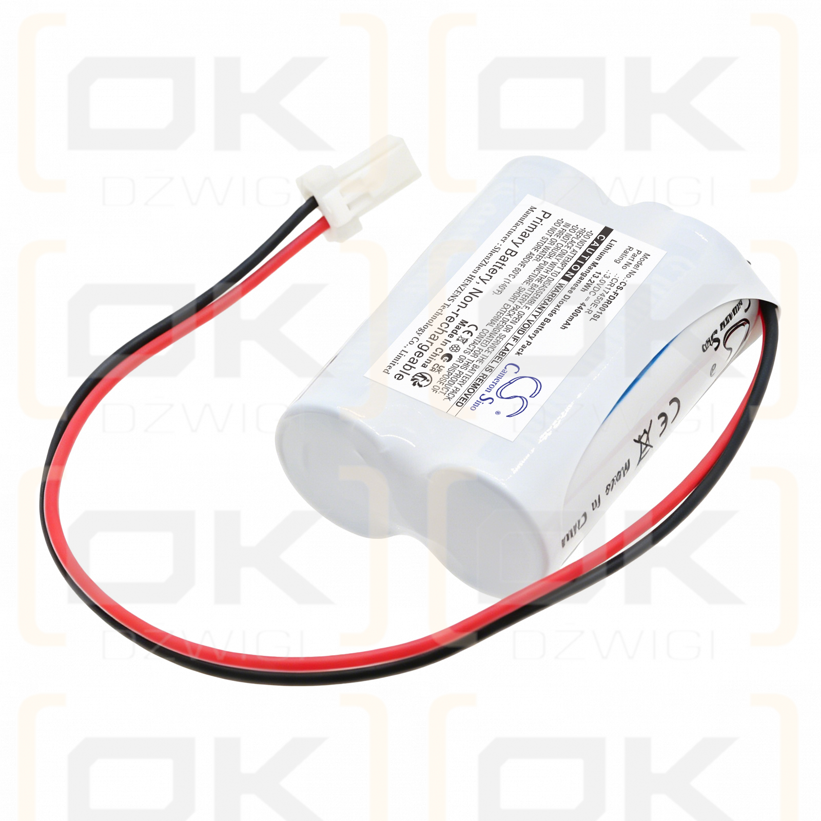 Replacement Battery for FDK / CR17450E-R 4400mAh Li-MnO2 3V (Cameron Sino)