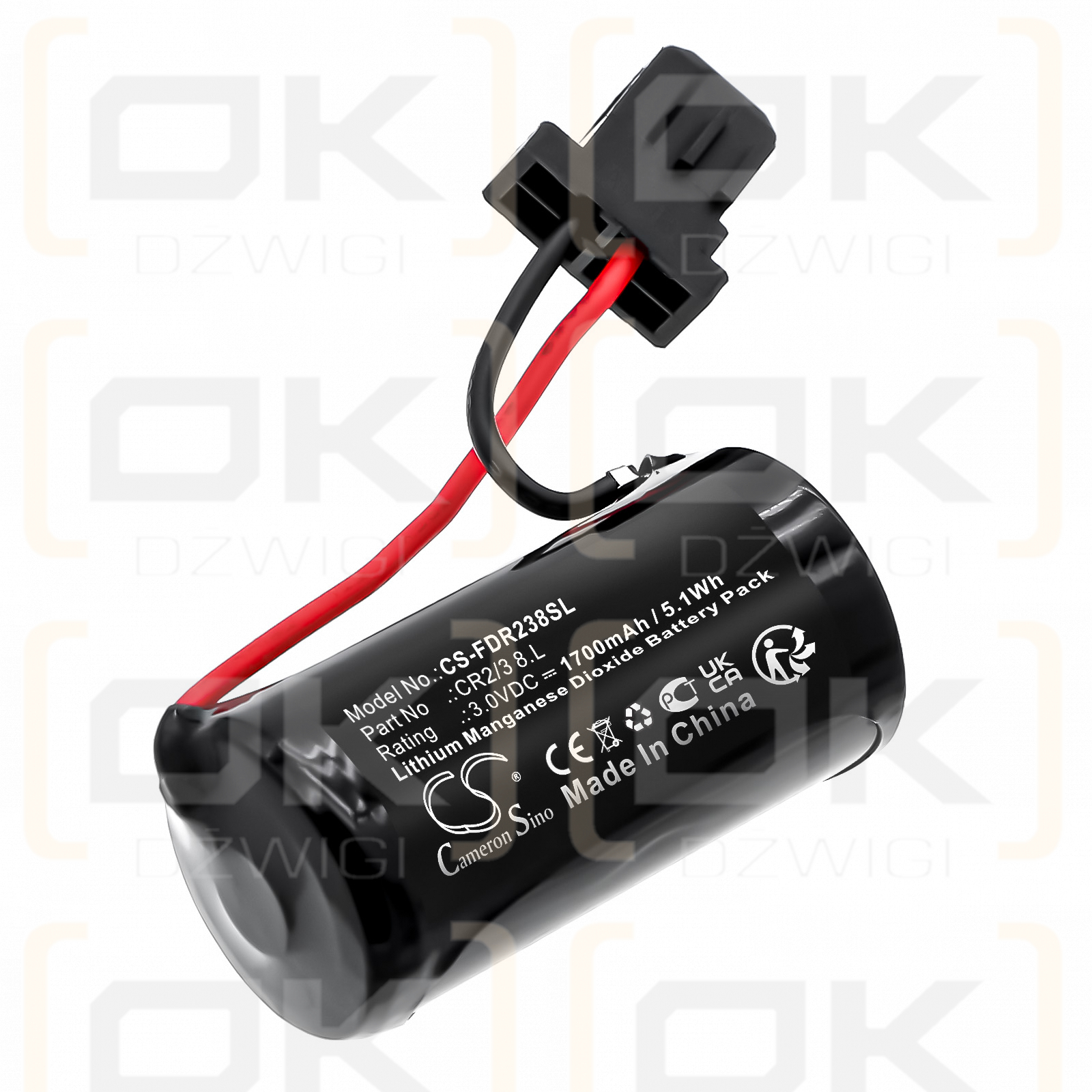 FDK CR2/3 8.L 1700mAh Li-MnO2 3.0V (Cameron Sino)