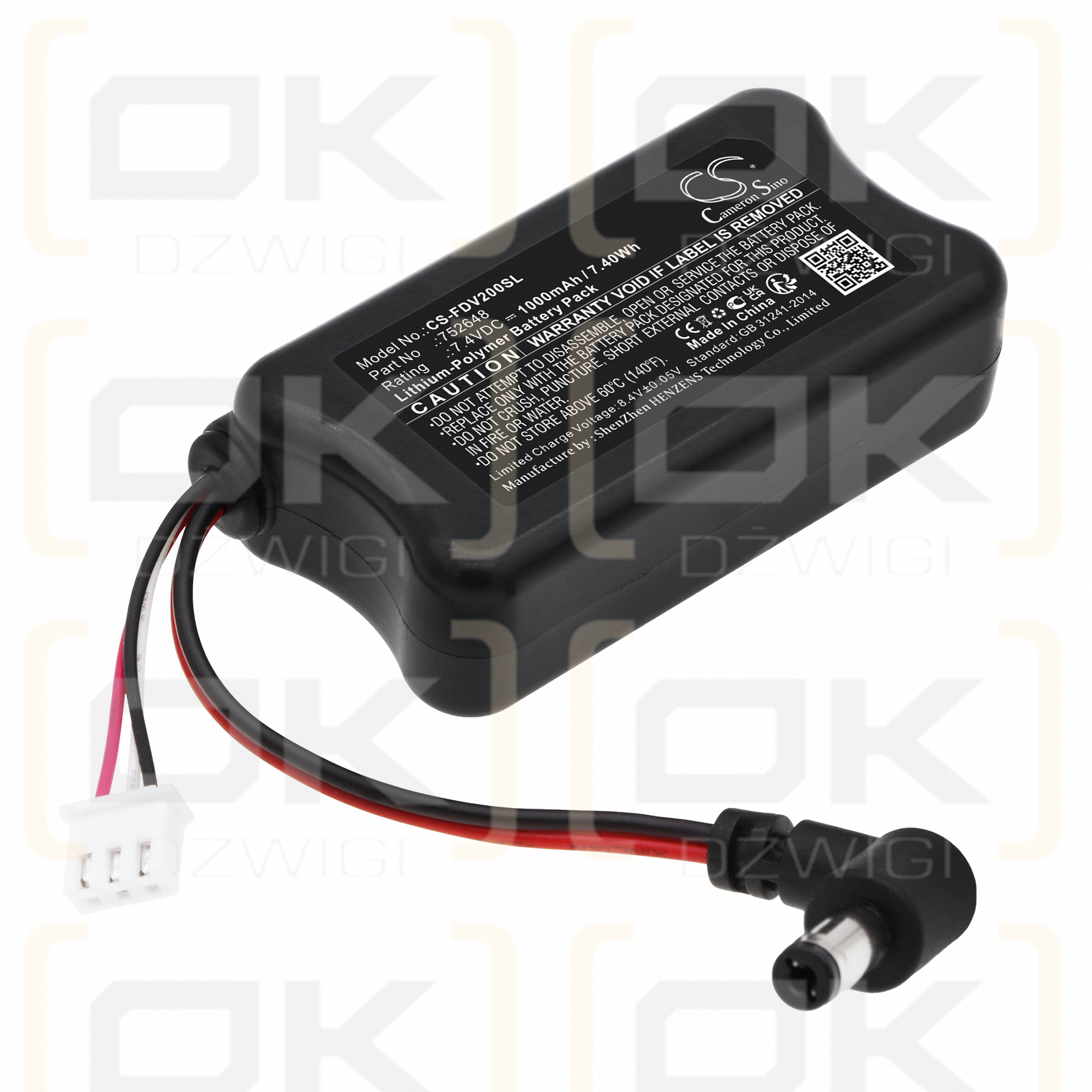 Fatshark RCV922 / 752648 1000mAh Li-Polímero 7.4V (Cameron Sino)