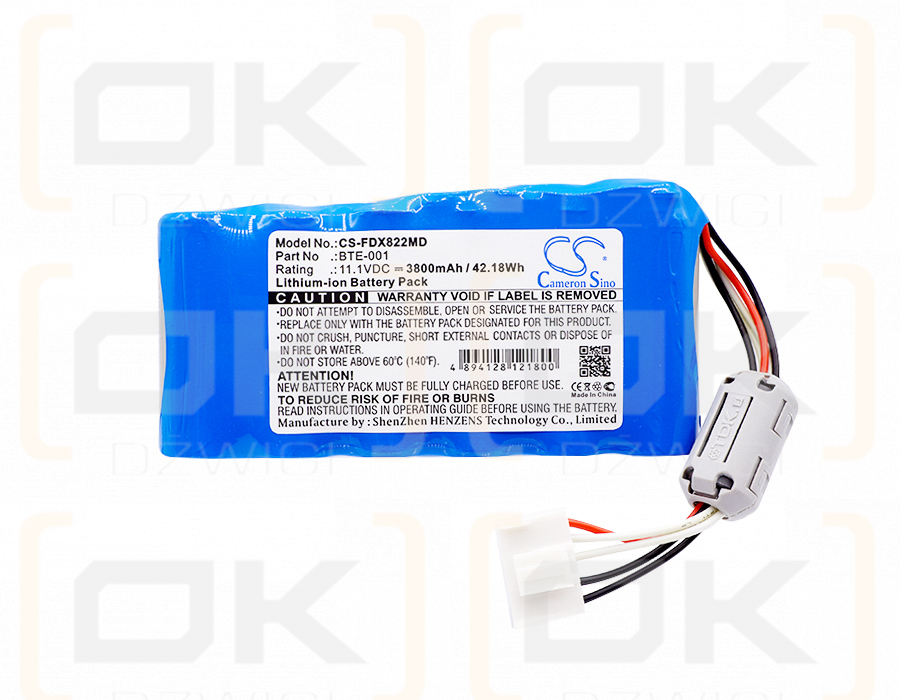 Fukuda Cardimax FX-8322R / BTE-001 3800mAh Li-ion 11.1V (Cameron Sino)