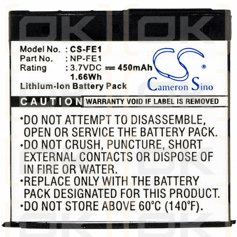 Sony Cyber-shot DSC-T7/S / NP-FE1 450 mAh Li-ion 3,7 V (Cameron Sino)