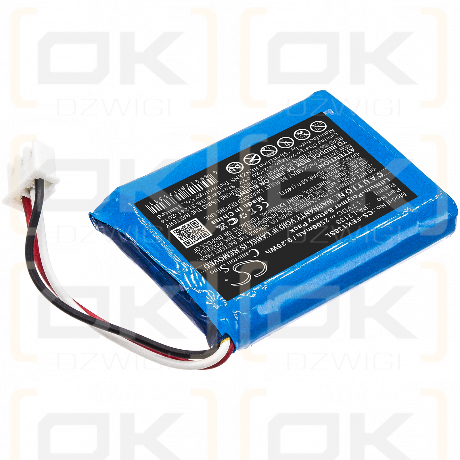 Fey Elektronik PA-L2138 2500mAh Li-Polymer 3.7V (Cameron Sino)